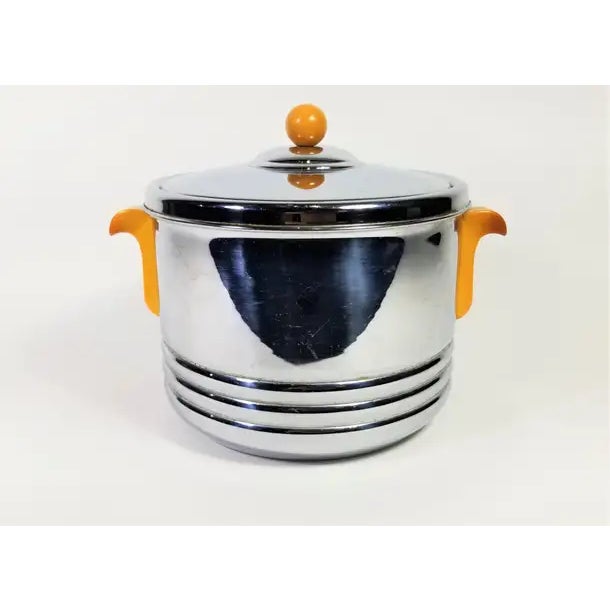 1930s Art Deco Ice Bucket Chrome and Bakelite For Sale - Image 15 of 15