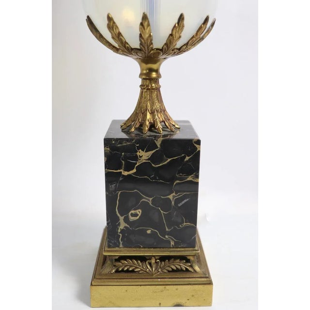 1960s Italianate Opaline Glass and Marble Table Lamp by Westwood Lamps For Sale - Image 5 of 8