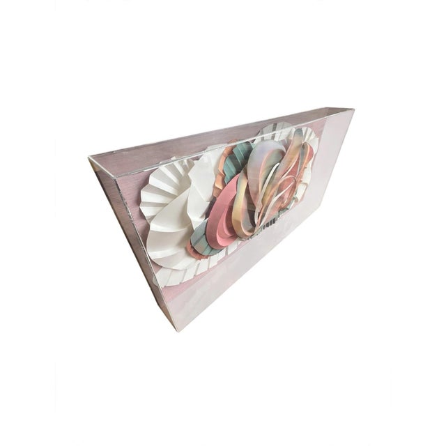 Vintage 1980s Postmodern Don Bowman Incased Lucite Acrylic Paper Wall Art Sculpture Signed Mid Century Modern For Sale - Image 4 of 12