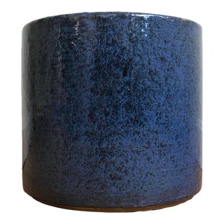 Gainey Ceramics Planter Pot With Blue-Black Speckled Glaze For Sale
