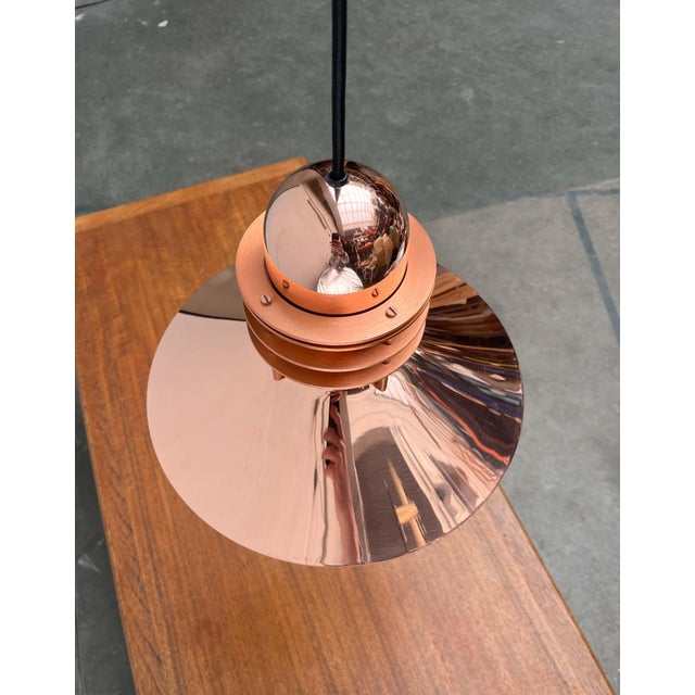 Louis Poulsen Vintage Danish Copper Nyhavn Pendant Lamp by Alfred Homann and Ole V. Kjær for Louis Poulsen, 1980s For Sale - Image 4 of 18