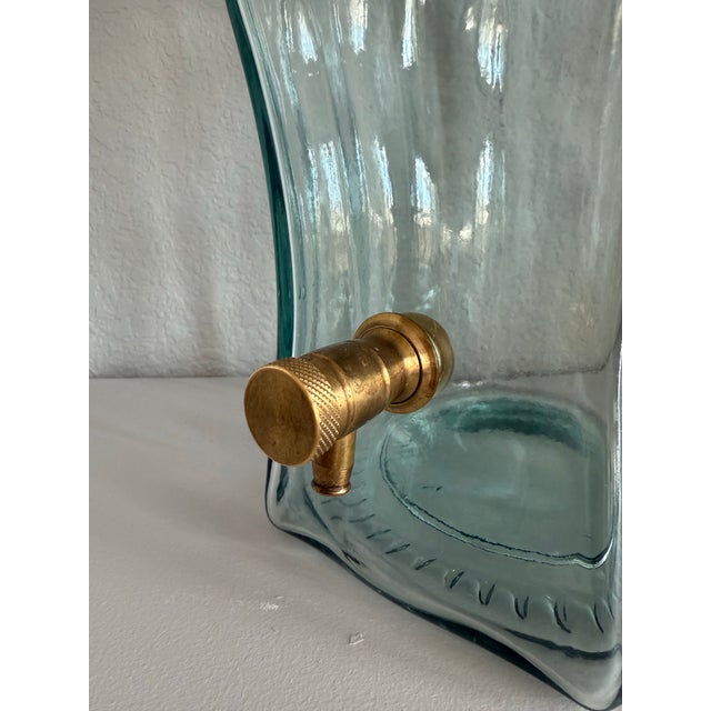 Metal Vintage Glass Drink Dispenser With Brass Spigot, Made in Italy For Sale - Image 7 of 7