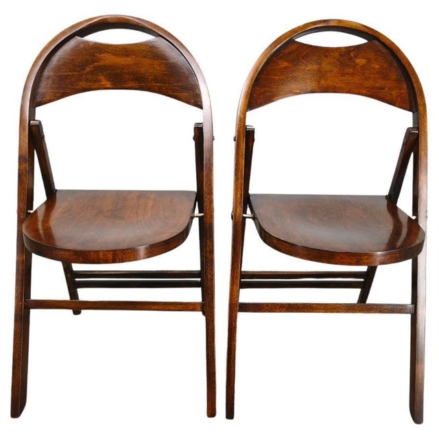 Bauhaus B751 Folding Chairs from Ligna, Czechoslovakia, 1930s, Set of 2 For Sale - Image 16 of 16