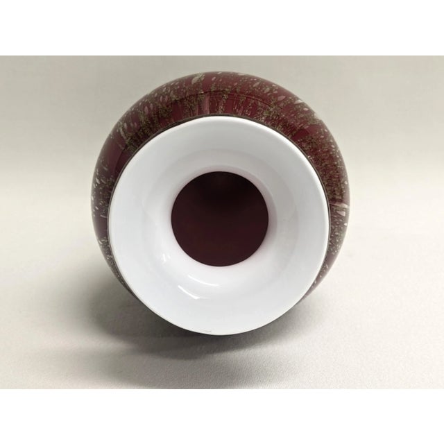 Red Oxblood Red and Gold Art Glass Vase For Sale - Image 8 of 8