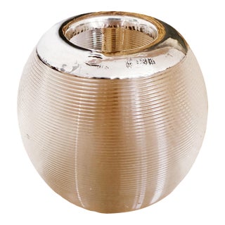 1903 English Sterling Silver and Glass Match Striker For Sale