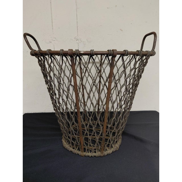 Antique Industrial Wire Basket For Sale - Image 12 of 14