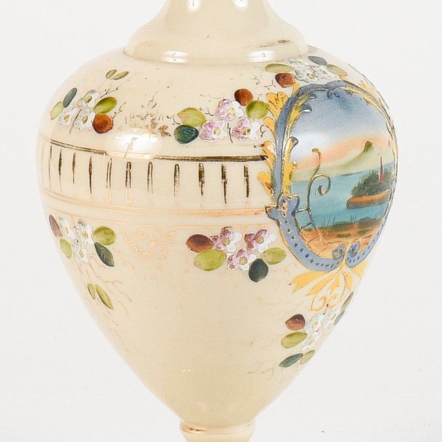Opal Glass Vase with Lid Maritime Scene, France For Sale - Image 17 of 18