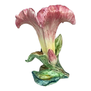 Majolica Lily Flower Vase Jerome Massier, Circa 1900