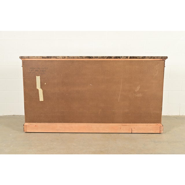 Bernhardt French Regency Louis XVI Carved Mahogany Marble Top Sideboard Credenza For Sale - Image 14 of 15