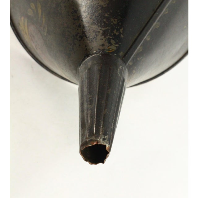 19th C. Tin Tole Large Funnel W Flower & Black Paint, Marked Dover, Ma For Sale - Image 16 of 17