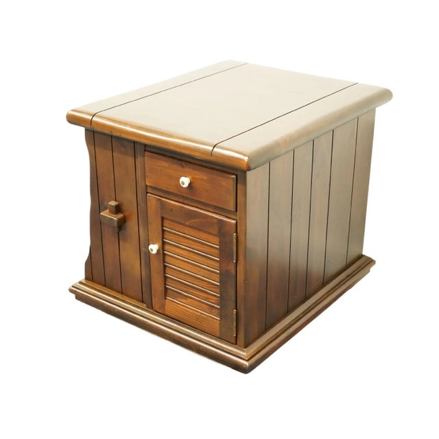 ETHAN ALLEN Antiqued Pine Old Tavern 25" Storage Accent End Table 23" High 25" Wide 27" Deep We specialize in high end...