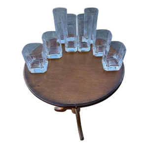 1970s Block Crystal Glassware Set- 8 Pieces