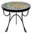 Italian Hand-Painted Ceramic Tile Top Bistro, Side Table With Wrought Iron Base, 1950s For Sale