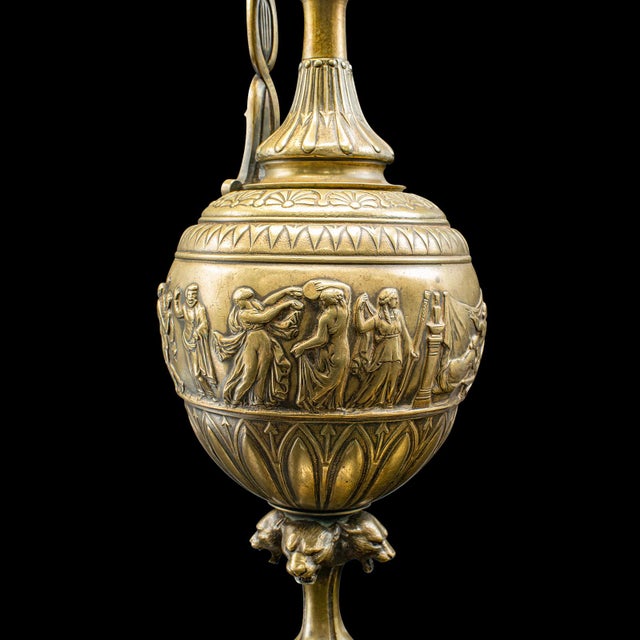 1850's Pair of Antique Ornamental Ewers For Sale - Image 10 of 12