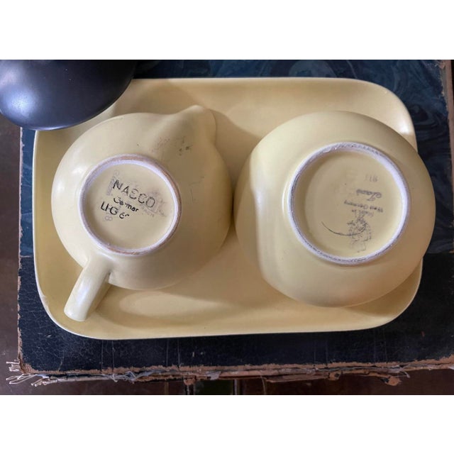 1940s Art Deco Vintage German Sugar Bowl and Creamer by Nasco - Set of 3 For Sale - Image 5 of 10