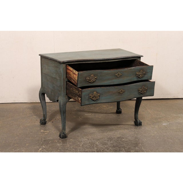 18th C. Portuguese Raised Chest, Dark Teal For Sale - Image 10 of 11