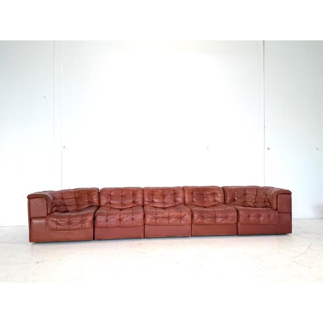 Mid-Century Modern DS-11 Modular Leather Sofa from de Sede, Set of 5 For Sale - Image 3 of 18