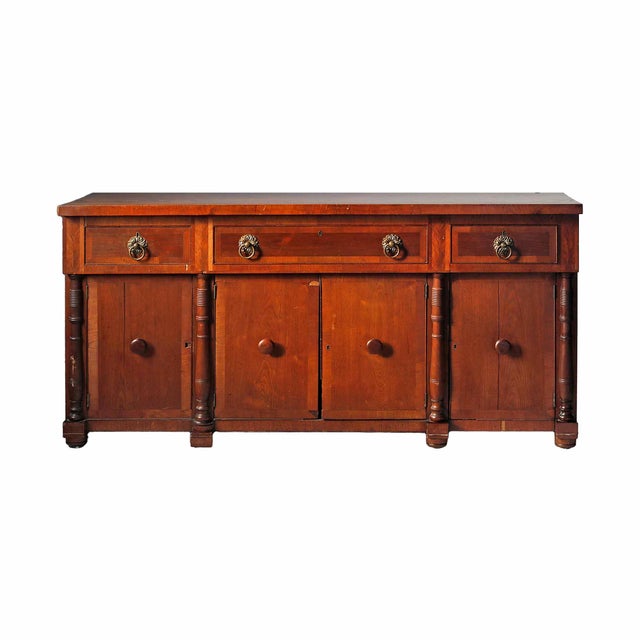 Brown Antique American Sideboard - Sheraton Style For Sale - Image 8 of 12