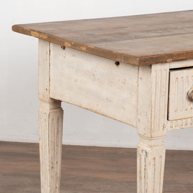 19th Century Original Painted Swedish Pine Side Table Console For Sale - Image 10 of 15