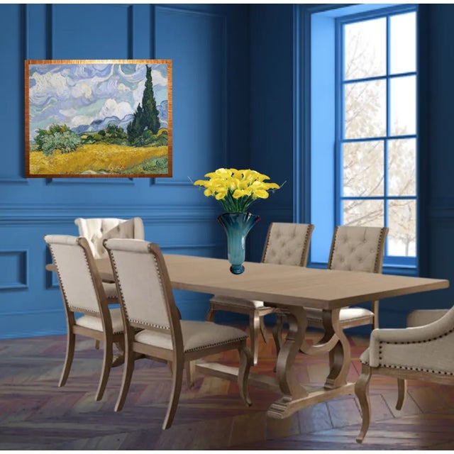 Contemporary Art Glass Bluish Teal Handkerchief Vase For Sale - Image 3 of 12