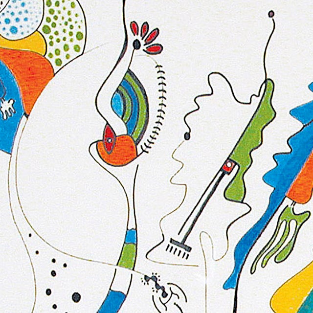 Carnival of the Fool – Abstract Linear Composition – Oil Markers on Unstretched Canvas – 36 X 60 In For Sale In Chicago - Image 6 of 9