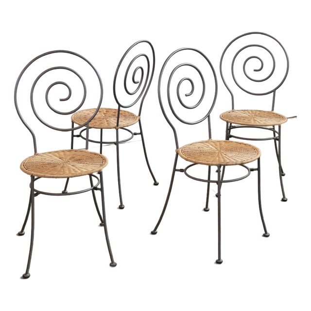 1990s Italian Sculptural Spiral Chairs, Set of Four For Sale