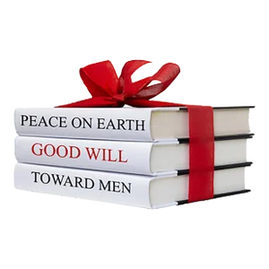 Decorative Books - Quote Book Stack - "Peace on Earth, Christmas"