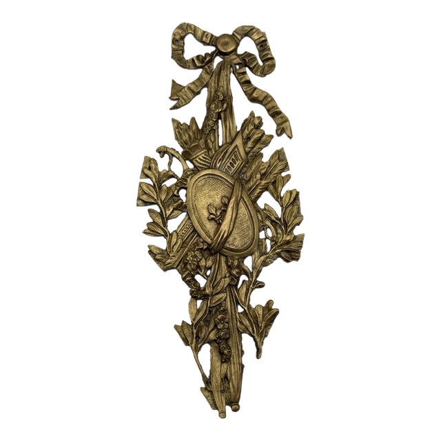 19th C. French Antique Bronze Gilt Decorative Plaque For Sale