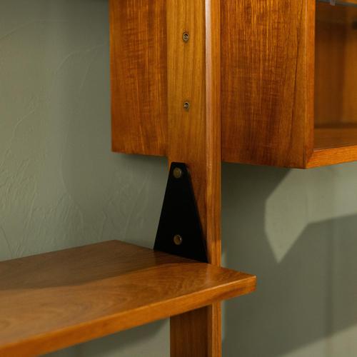 Metal Large Modular Wall Unit in Teak and Brass by Franco Albini, Italy For Sale - Image 7 of 12
