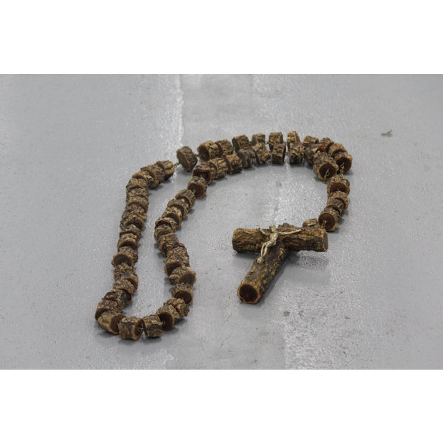 Boho Chic Large Wall Bead Rosary Cross, 1970s For Sale - Image 3 of 18