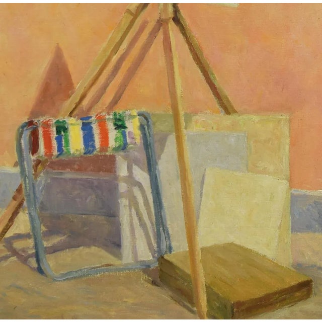 The Easel - Original Oil on Canvas by Paul Nicholls 1967 1967 For Sale - Image 4 of 5