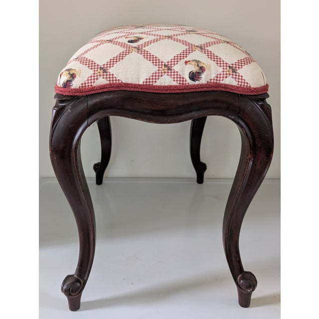 Vintage Louis XV Style French Bench/ Footstool featuring Louis XV beautifully sleek Cabriole Legs, tight seat Newly...