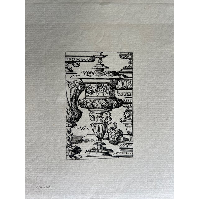 This is a beautiful and intricate heliogravure print made of two vases by French photographer Edouard Baldus. His method...