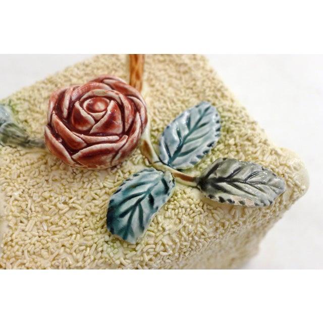 Ceramic Small Cachepot with Rosebush in Relief, 1890s For Sale - Image 7 of 10