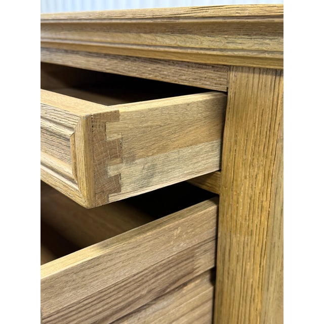 Restoration Hardware Restoration Hardware French Panel Oak Desk For Sale - Image 4 of 12