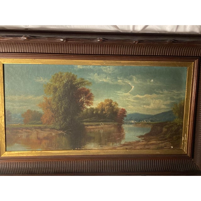 Collected by Royals in Europe in the day Rare and Important African American Artist titled Ohio River Valley Landscape by...