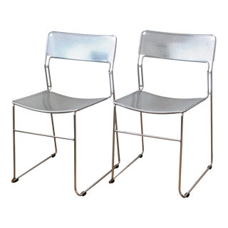 Arrben Italy Sultana Minimalist Stackable Dining Chairs Vintage Modern-A Pair For Sale