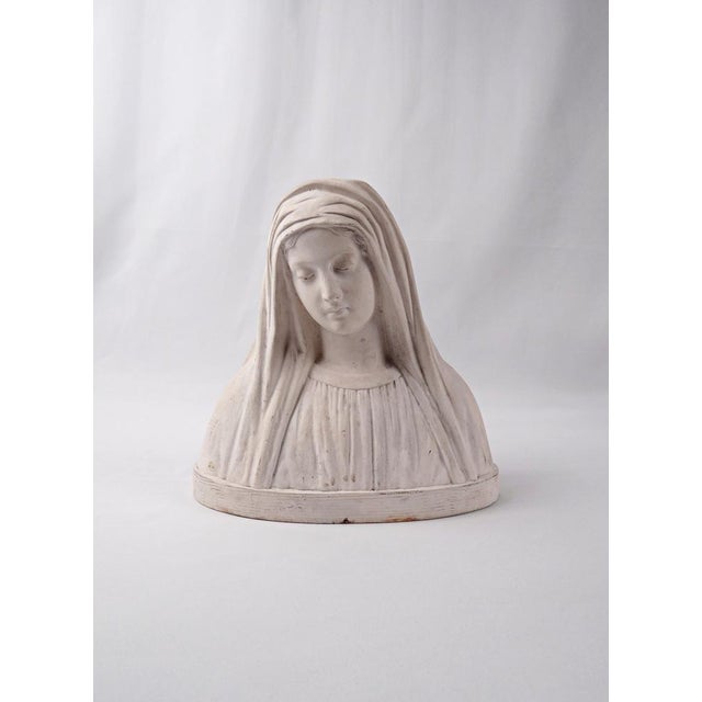 Art Deco Plaster Bust of the Virgin Mary after Raphael, 1911 For Sale - Image 11 of 11