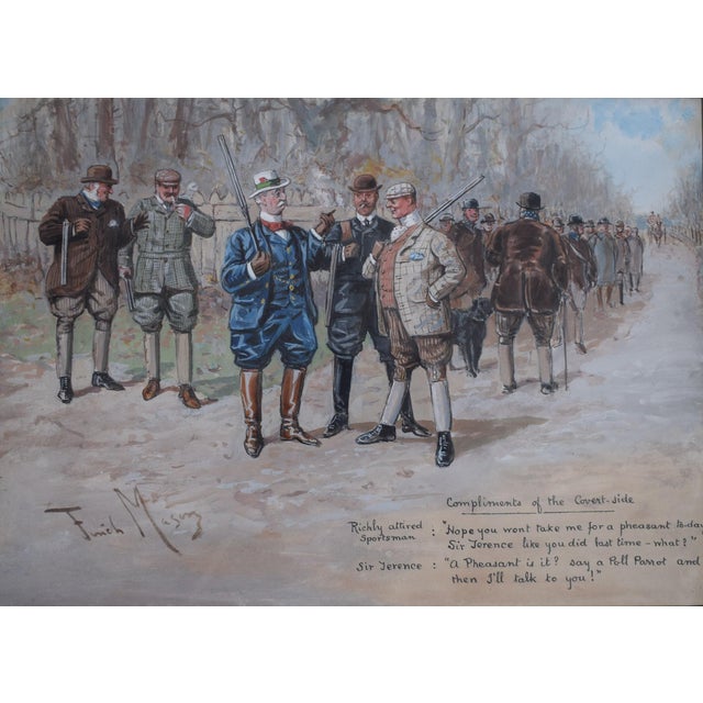 Traditional Richly Attired Sportsman & Sir Terence Watercolour by George Finch Mason For Sale - Image 3 of 8