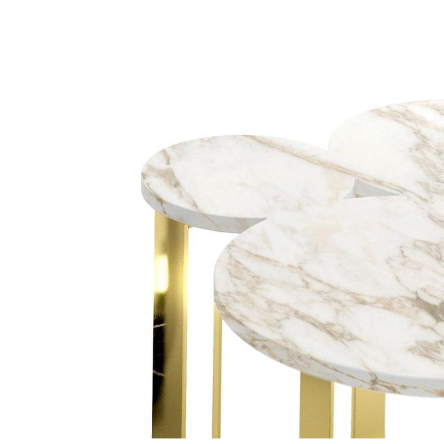 Metal Cloud Side Table in Marble and Mirror Polished Brass by Barberini & Gunnell For Sale - Image 7 of 8