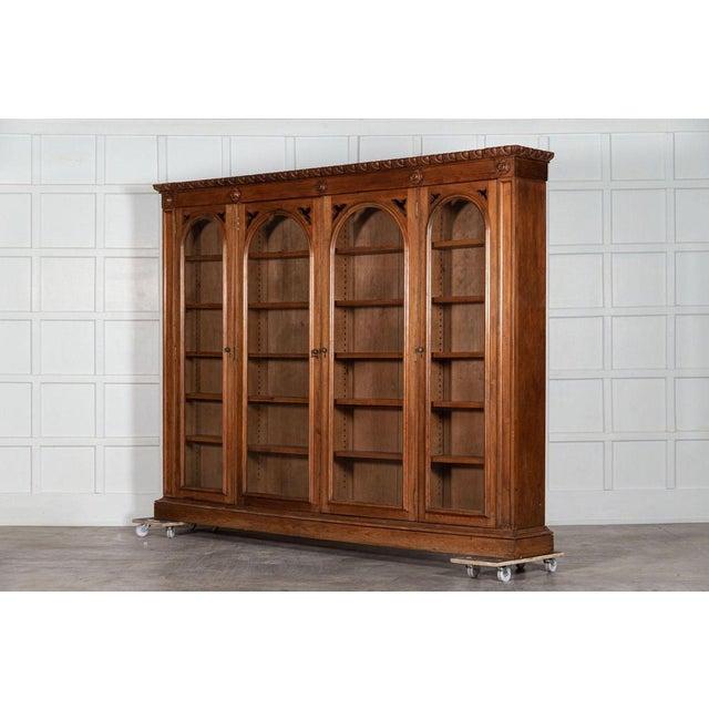 Wood 19th Century English Pine Arched Glazed Bookcase, 1870s For Sale - Image 7 of 14