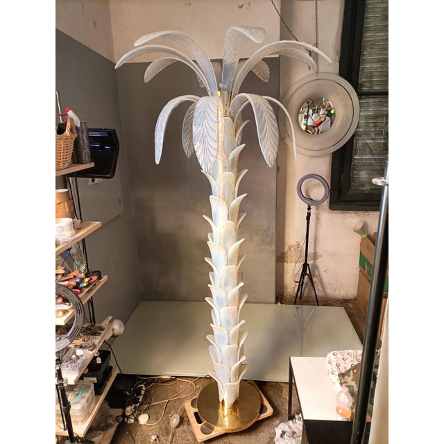 1980s Palma Brass Structure Lamp For Sale - Image 5 of 17