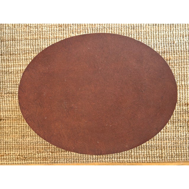 Linen-Textured Oval Table For Sale - Image 4 of 6