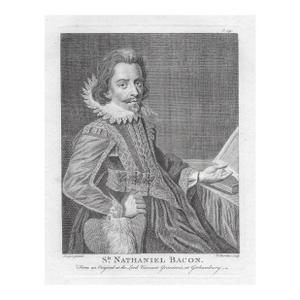 18th Nathaniel Bacon Portrait Engraving
