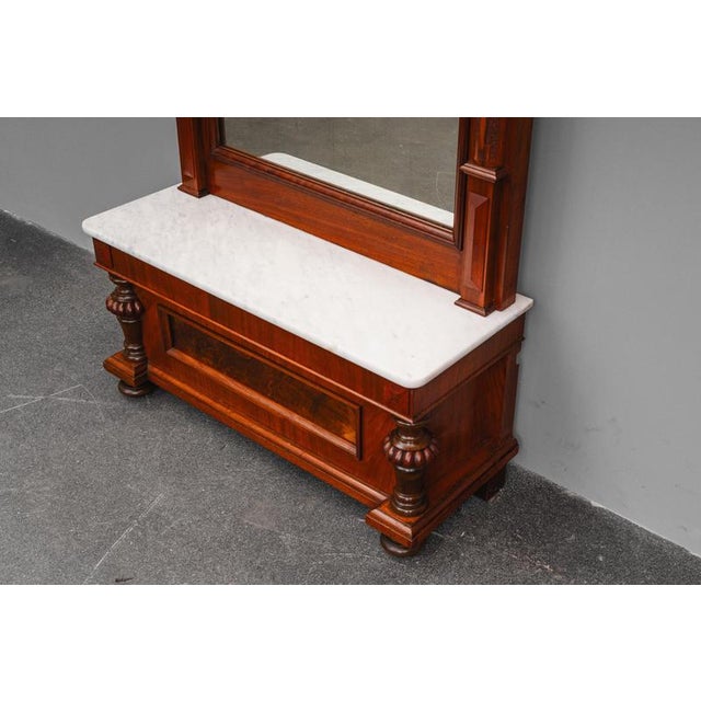 Gründerzeit Standing Mirror with Console in Walnut, 1800s For Sale - Image 16 of 18