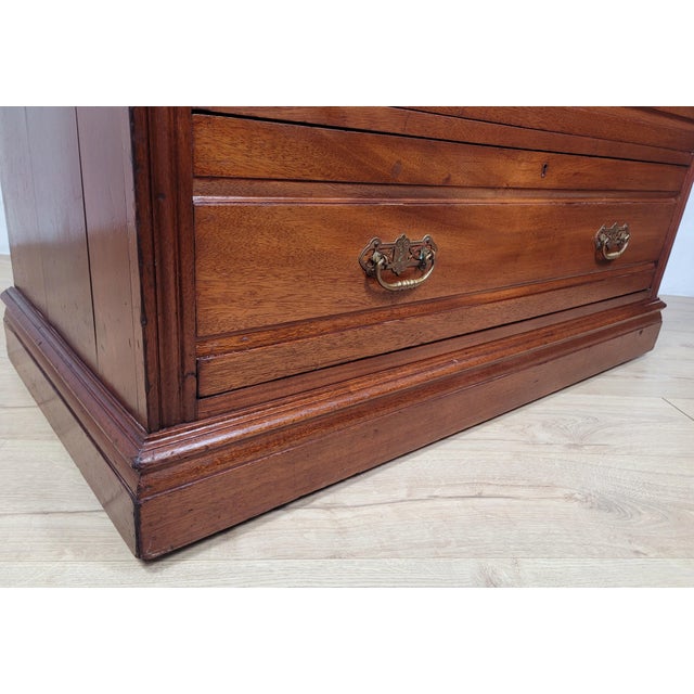 Edwardian Walnut 2 Over 3 Chest of Drawers with Drop Handles, 1910s For Sale - Image 12 of 18