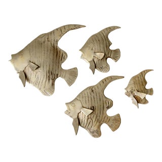 Mid Century Fish Wall Art Set of 4 For Sale