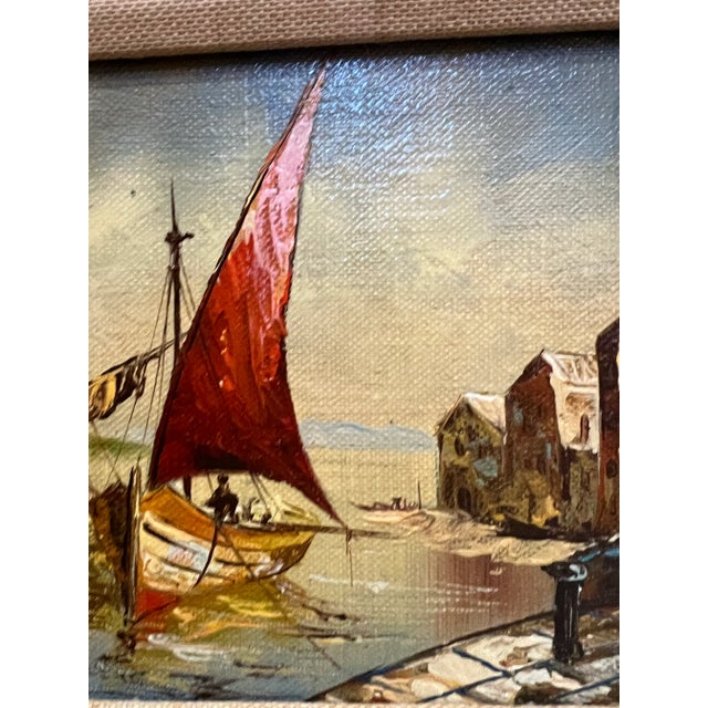 Wood Midcentury Seascape by P. G. Tiele For Sale - Image 7 of 11