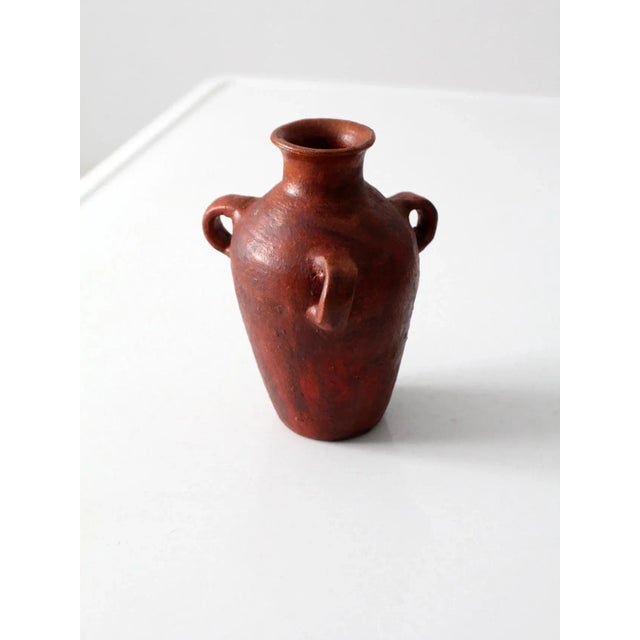 Vintage Vase With Three Handles For Sale - Image 9 of 12