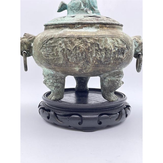 Antique China Bronze Incense Burner For Sale - Image 6 of 17